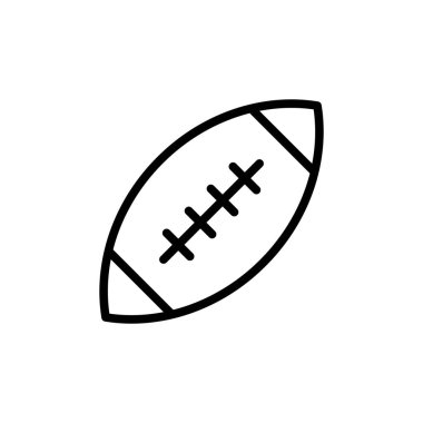 Ragbi topu ikonunun illüstrasyon vektörü grafiği. Lig, hobi, rekabet, eğlence vesaire için uygun.
