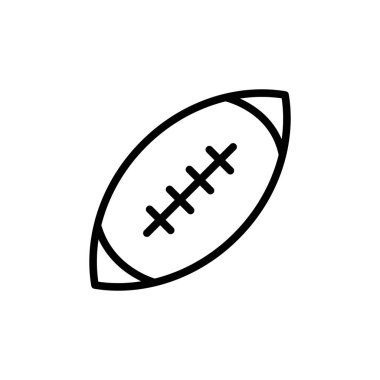 Ragbi topu ikonunun illüstrasyon vektörü grafiği. Lig, hobi, rekabet, eğlence vesaire için uygun.