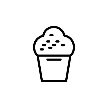 Kek ikonunun illüstrasyon vektörü grafiği. Tatlı için uygun, pasta, tatlı, fırın vs..