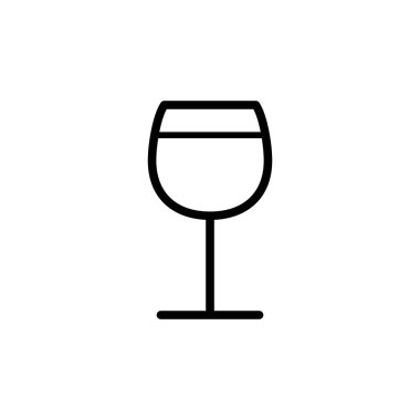 Şarap kadehi ikonunun illüstrasyon vektörü çizimi. Alkol, bar, şampanya, parti vesaire için uygun..