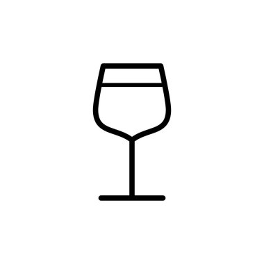 Şarap kadehi ikonunun illüstrasyon vektörü çizimi. Alkol, bar, şampanya, parti vesaire için uygun..