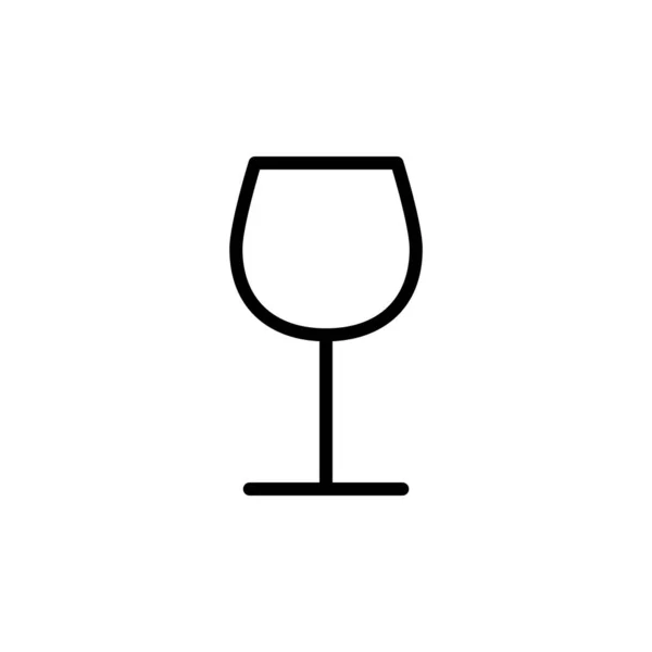 Ilustrační Vektorová Grafika Ikony Vinného Skla Vhodné Pro Alkohol Bar — Stockový vektor