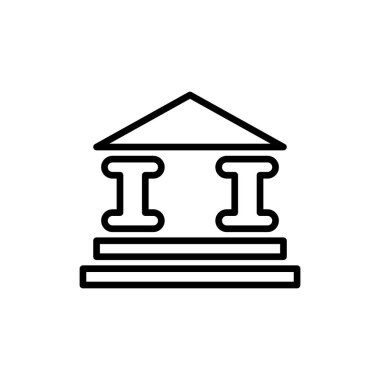 Banka binası ikonunun İmaj Vektörü grafiği. Yatırım, ödeme, finans, ticaret vs. için uygun.