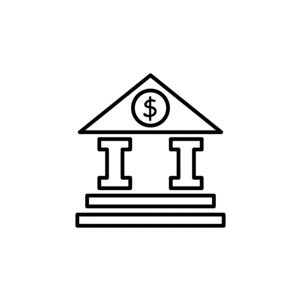 Ilustración Gráfico Vectorial Del Icono Del Edificio Bancario Ajuste Para — Archivo Imágenes Vectoriales