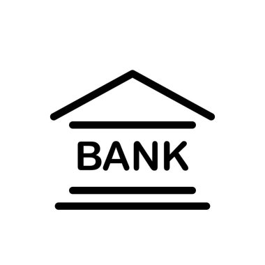Banka binası ikonunun İmaj Vektörü grafiği. Yatırım, ödeme, finans, ticaret vs. için uygun.