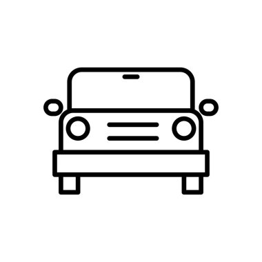 Araba simgesinin görsel vektör grafiği. Araç, ulaşım, otomobil, trafik vs. için uygun.