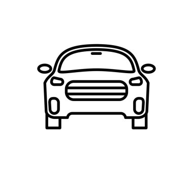 Araba simgesinin görsel vektör grafiği. Araç, ulaşım, otomobil, trafik vs. için uygun.
