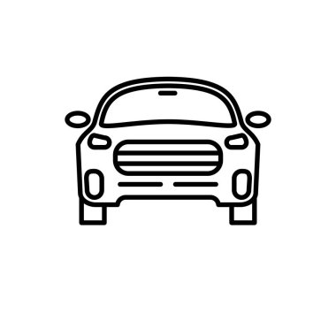 Araba simgesinin görsel vektör grafiği. Araç, ulaşım, otomobil, trafik vs. için uygun.