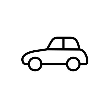 Araba simgesinin görsel vektör grafiği. Araç, ulaşım, otomobil, trafik vs. için uygun.