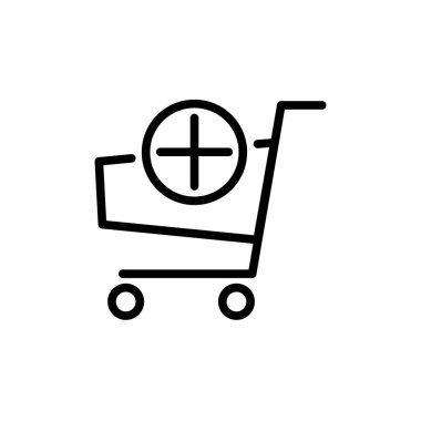 Alışveriş arabası simgesinin görselleme vektörü grafiği. Perakende, ticaret, mağaza vs. için uygun.