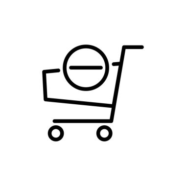 Alışveriş arabası simgesinin görselleme vektörü grafiği. Perakende, ticaret, mağaza vs. için uygun.