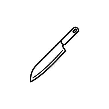Yemek pişirme bıçağı ikonunun çizim vektörü grafiği. Aşçı, restoran, mutfak gereçleri vs. için uygun.
