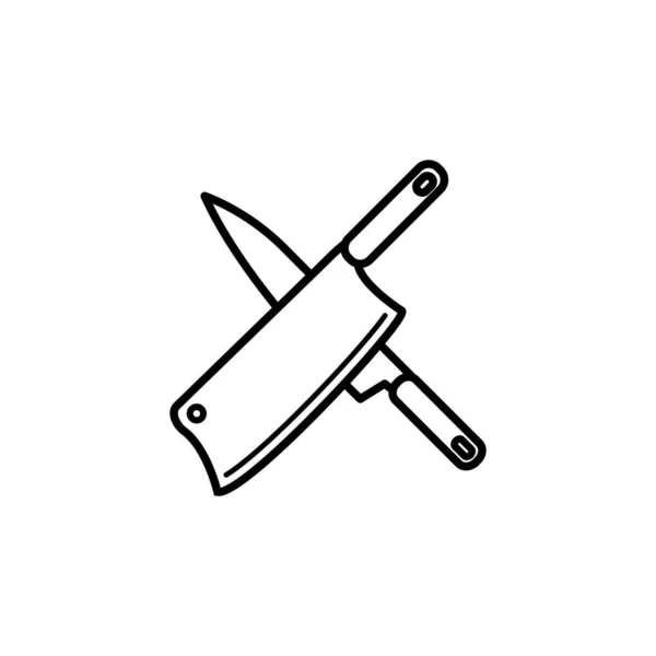Illustration Vektor Grafisk Matlagning Kniv Ikon Passar För Matlagning Restaurang — Stock vektor