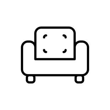 Kanepe ikonunun illüstrasyon vektörü grafiği. İç mekan, mobilya, dekorasyon vs. için uygun.