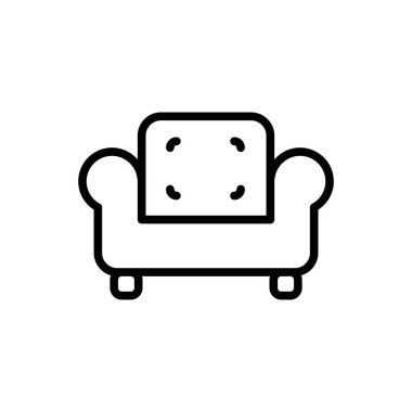 Kanepe ikonunun illüstrasyon vektörü grafiği. İç mekan, mobilya, dekorasyon vs. için uygun.