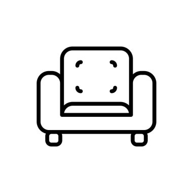 Kanepe ikonunun illüstrasyon vektörü grafiği. İç mekan, mobilya, dekorasyon vs. için uygun.