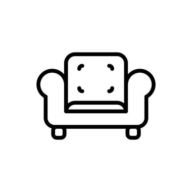 Kanepe ikonunun illüstrasyon vektörü grafiği. İç mekan, mobilya, dekorasyon vs. için uygun.