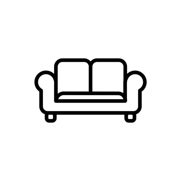 Illustratie Vectorgrafiek Van Sofa Icoon Geschikt Voor Interieur Meubels Decoreren — Stockvector