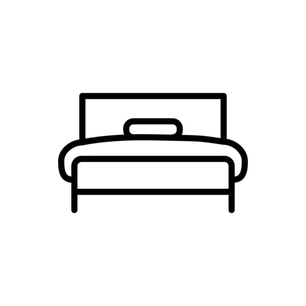 Ilustración Vector Gráfico Del Icono Cama Ajuste Para Dormitorio Sueño — Vector de stock