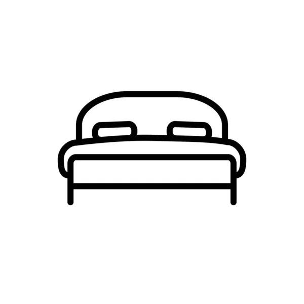 Ilustración Vector Gráfico Del Icono Cama Ajuste Para Dormitorio Sueño — Vector de stock