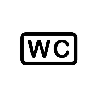 Tuvalet simgesinin illüstrasyon vektörü grafiği. WC, hijyenik, tuvalet vs. için uygun.