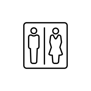 Tuvalet simgesinin illüstrasyon vektörü grafiği. WC, hijyenik, tuvalet vs. için uygun.