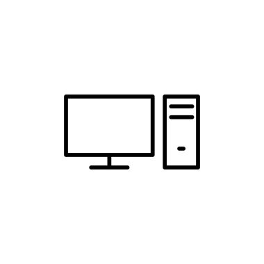 PC simgesinin İllüstrasyon Vektörü grafiği. Bilgisayar, masaüstü, modern, donanım vs. için uygun.