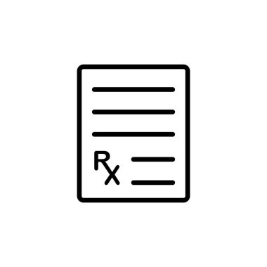 Reçeteli ikonun çizim vektörü grafiği. Doktora uygun, ilaç, hastalık, hastane vs..