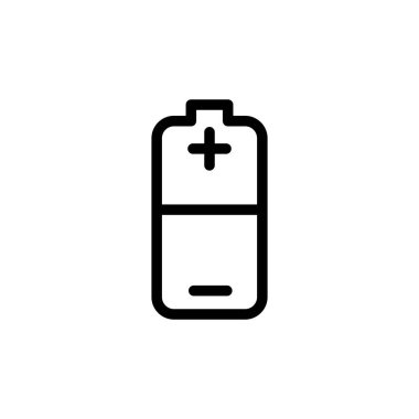 Batarya ikonunun illüstrasyon vektörü grafiği. Güç, yük, alkali, enerji vs. için uygun.
