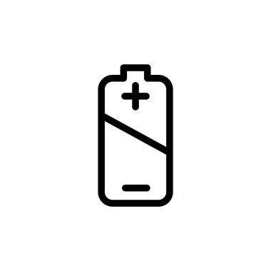 Batarya ikonunun illüstrasyon vektörü grafiği. Güç, yük, alkali, enerji vs. için uygun.