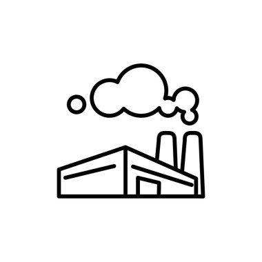 Fabrika ikonunun İmaj Vektörü grafiği. Güç, endüstri, inşaat, rafineri vs. için uygun.