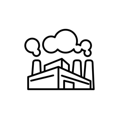 Fabrika ikonunun İmaj Vektörü grafiği. Güç, endüstri, inşaat, rafineri vs. için uygun.