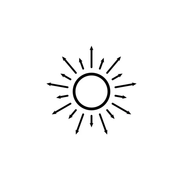Ilustrační Vektorová Grafika Ikony Slunce Fit Sunshine Sunlight Sunny Sunrise — Stockový vektor