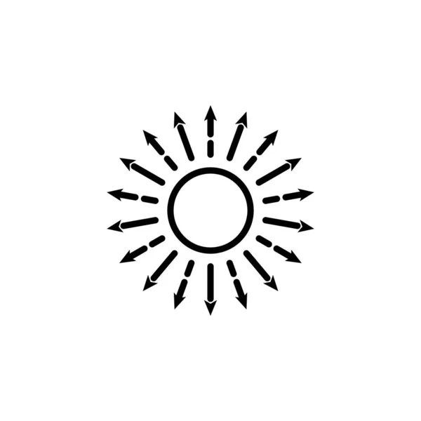 Illustration Vektorgrafik Des Sonnensymbols Fit Für Sonne Sonnenlicht Sonnenschein Sonnenaufgang — Stockvektor