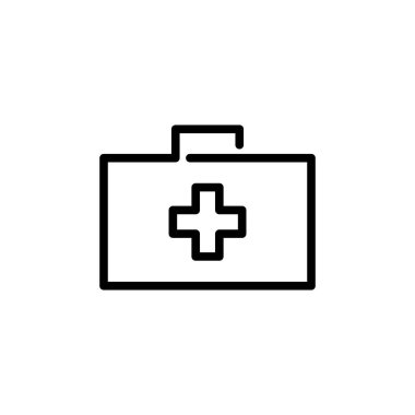 İllüstrasyon Vector, ilk yardım çantası ikonu grafiği. Acil durum, yardım, ilk yardım vesaire için uygun.
