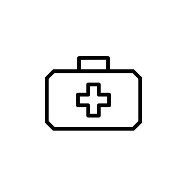 İllüstrasyon Vector, ilk yardım çantası ikonu grafiği. Acil durum, yardım, ilk yardım vesaire için uygun.