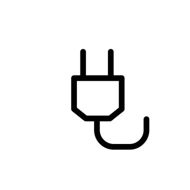 Elektrik prizi simgesinin İmaj Vektörü grafiği. Elektrik, soket, kablo vs. için uygun.
