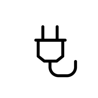 Elektrik prizi simgesinin İmaj Vektörü grafiği. Elektrik, soket, kablo vs. için uygun.