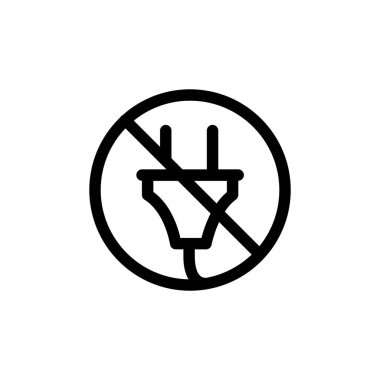 Elektrik prizi simgesinin İmaj Vektörü grafiği. Elektrik, soket, kablo vs. için uygun.