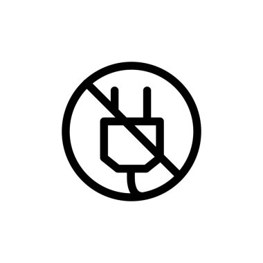 Elektrik prizi simgesinin İmaj Vektörü grafiği. Elektrik, soket, kablo vs. için uygun.