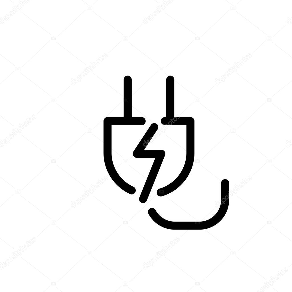 Illustration Vector graphic of power plug icon. Fit for electric, socket, cable etc.