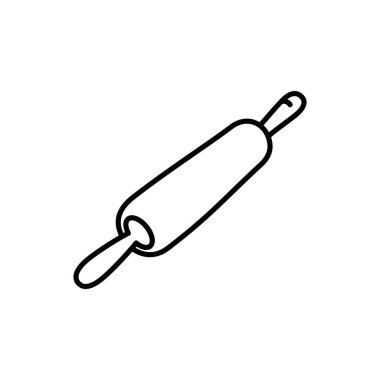 Merdane iğne simgesinin çizim vektörü. Fırın, yemek pişirme, mutfak gereçleri vs. için uygun.