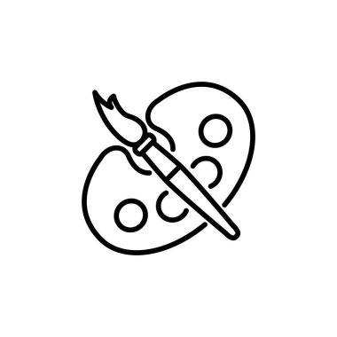 Boya fırçası ikonunun çizim vektörü grafiği. Çizim, resim, tasarım, eğitim vs. için uygun.