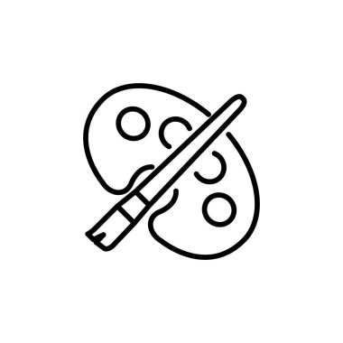 Boya fırçası ikonunun çizim vektörü grafiği. Çizim, resim, tasarım, eğitim vs. için uygun.