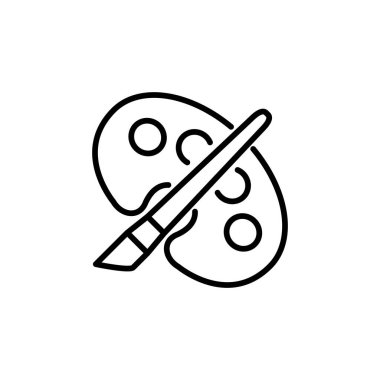 Boya fırçası ikonunun çizim vektörü grafiği. Çizim, resim, tasarım, eğitim vs. için uygun.