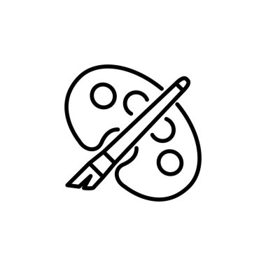 Boya fırçası ikonunun çizim vektörü grafiği. Çizim, resim, tasarım, eğitim vs. için uygun.