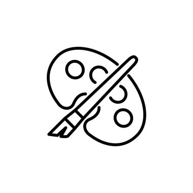 Boya fırçası ikonunun çizim vektörü grafiği. Çizim, resim, tasarım, eğitim vs. için uygun.