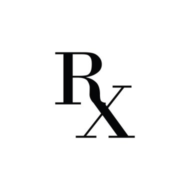 RX etiket simgesinin İllüstrasyon Vektörü grafiği. İlaç, eczane, makbuz doktoru vs. için uygun.