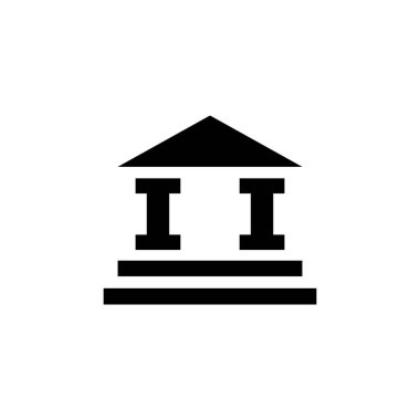 Banka binası ikonunun İmaj Vektörü grafiği. Yatırım, ödeme, finans, ticaret vs. için uygun.