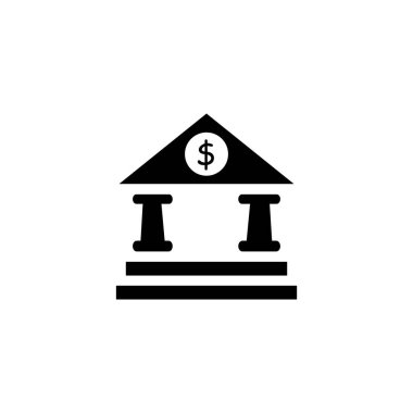 Banka binası ikonunun İmaj Vektörü grafiği. Yatırım, ödeme, finans, ticaret vs. için uygun.